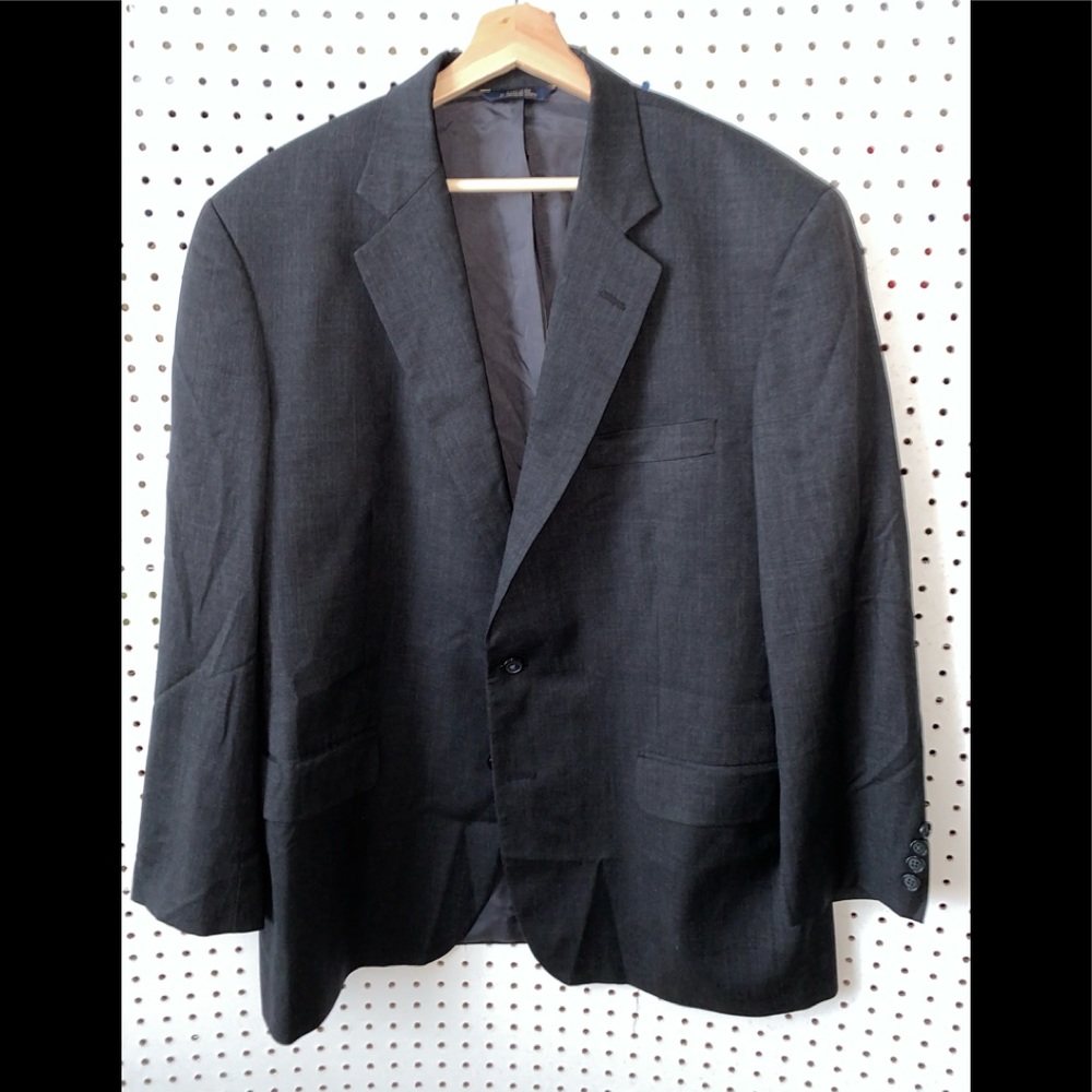 BROOKS BROTHERS WOOL blazer charcoal gray 44R